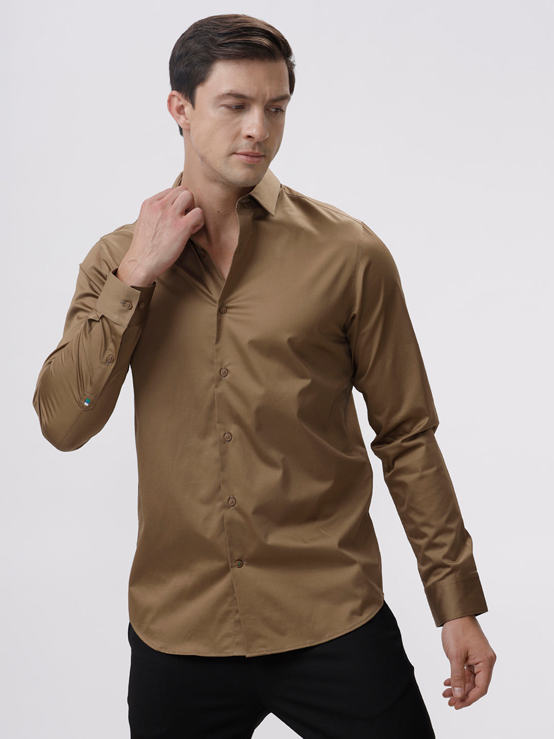 Samuel Cocoa Crems Slim Fit Cotton Shirt