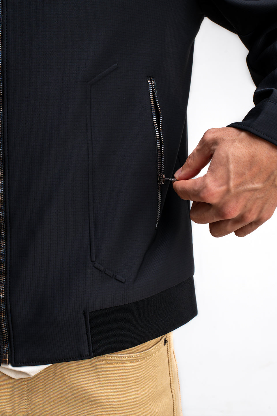 MANDARIN COLLAR PLAIN JACKET