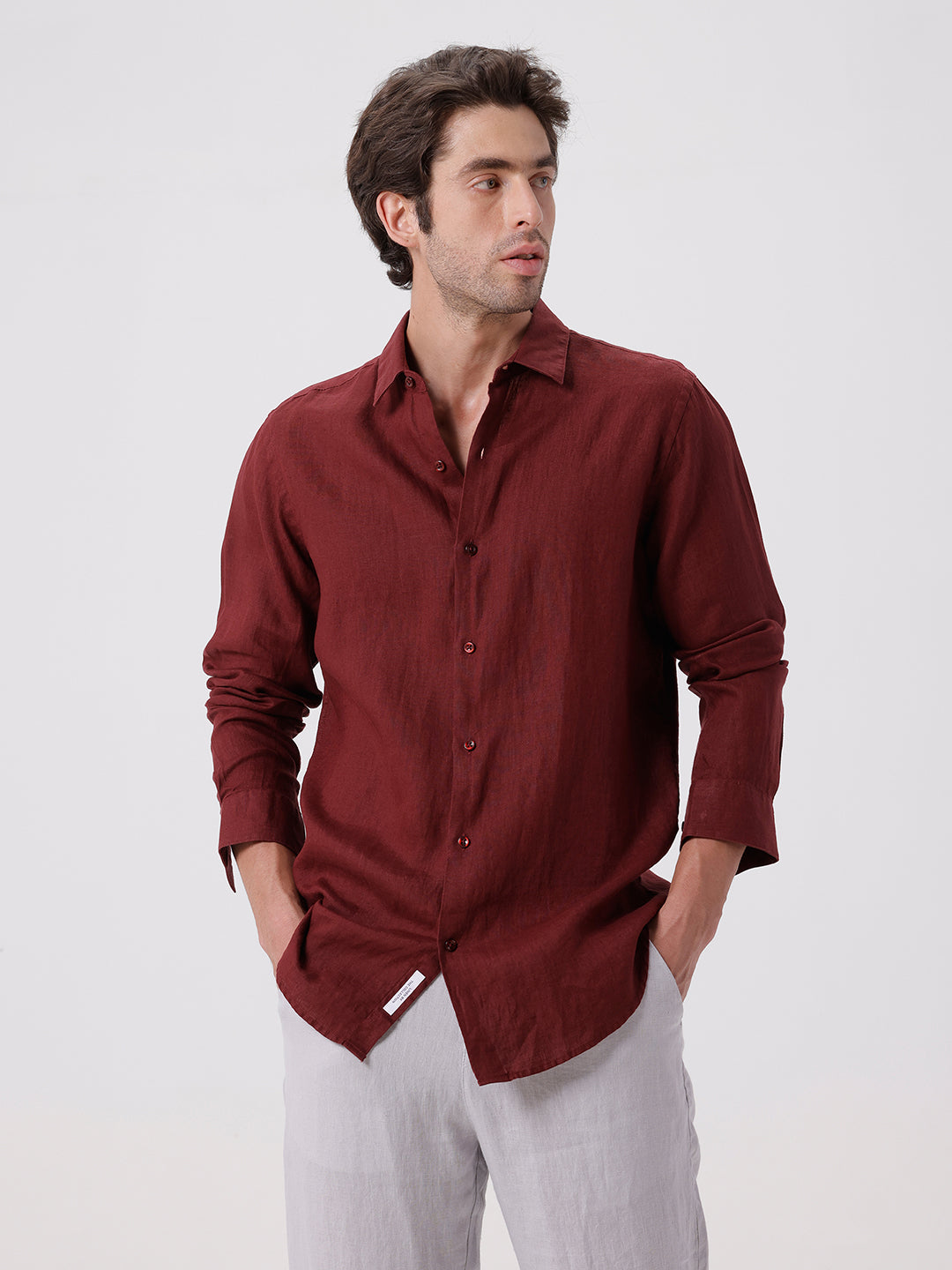 100% PURE LINEN FULL SLEEVE SHIRT