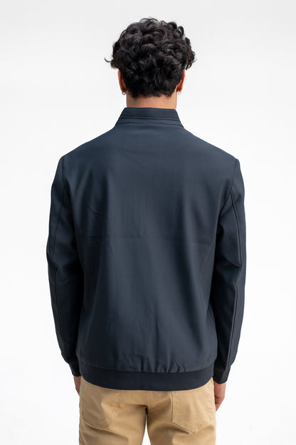 MANDARIN COLLAR PLAIN JACKET