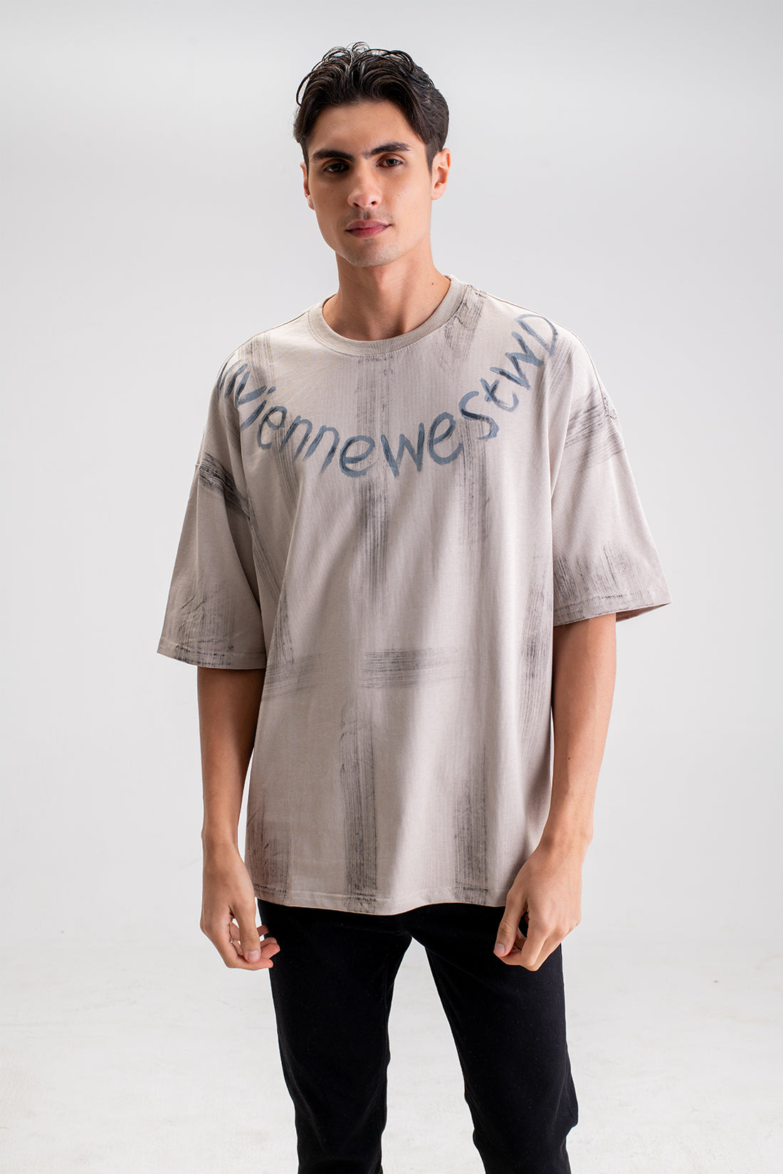 ABSTRACT PRINT OVERSIZED T-SHIRT