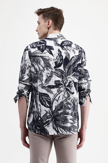 ABSTRACT FLORAL PRINT SHIRT