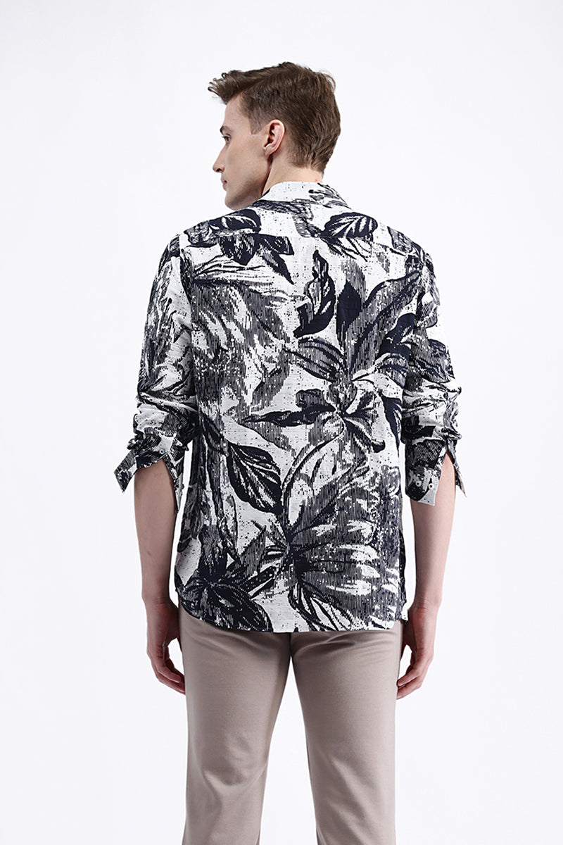ABSTRACT FLORAL PRINT SHIRT