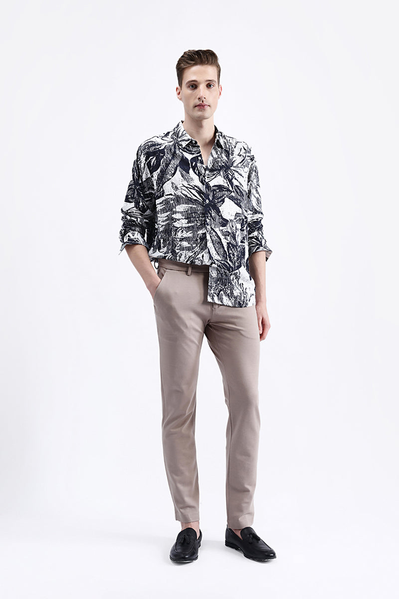 ABSTRACT FLORAL PRINT SHIRT
