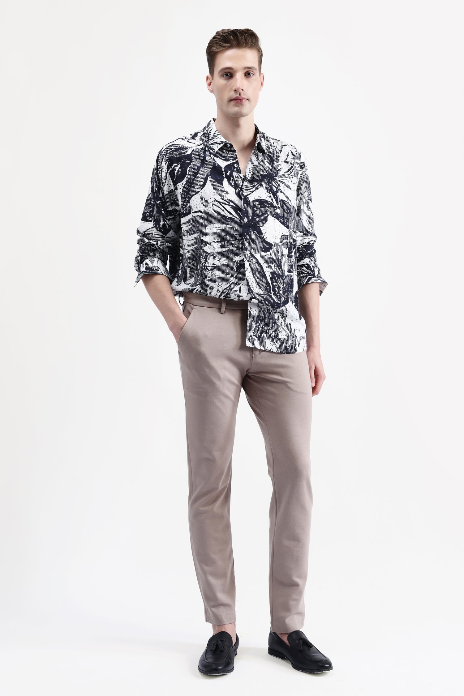 ABSTRACT FLORAL PRINT SHIRT