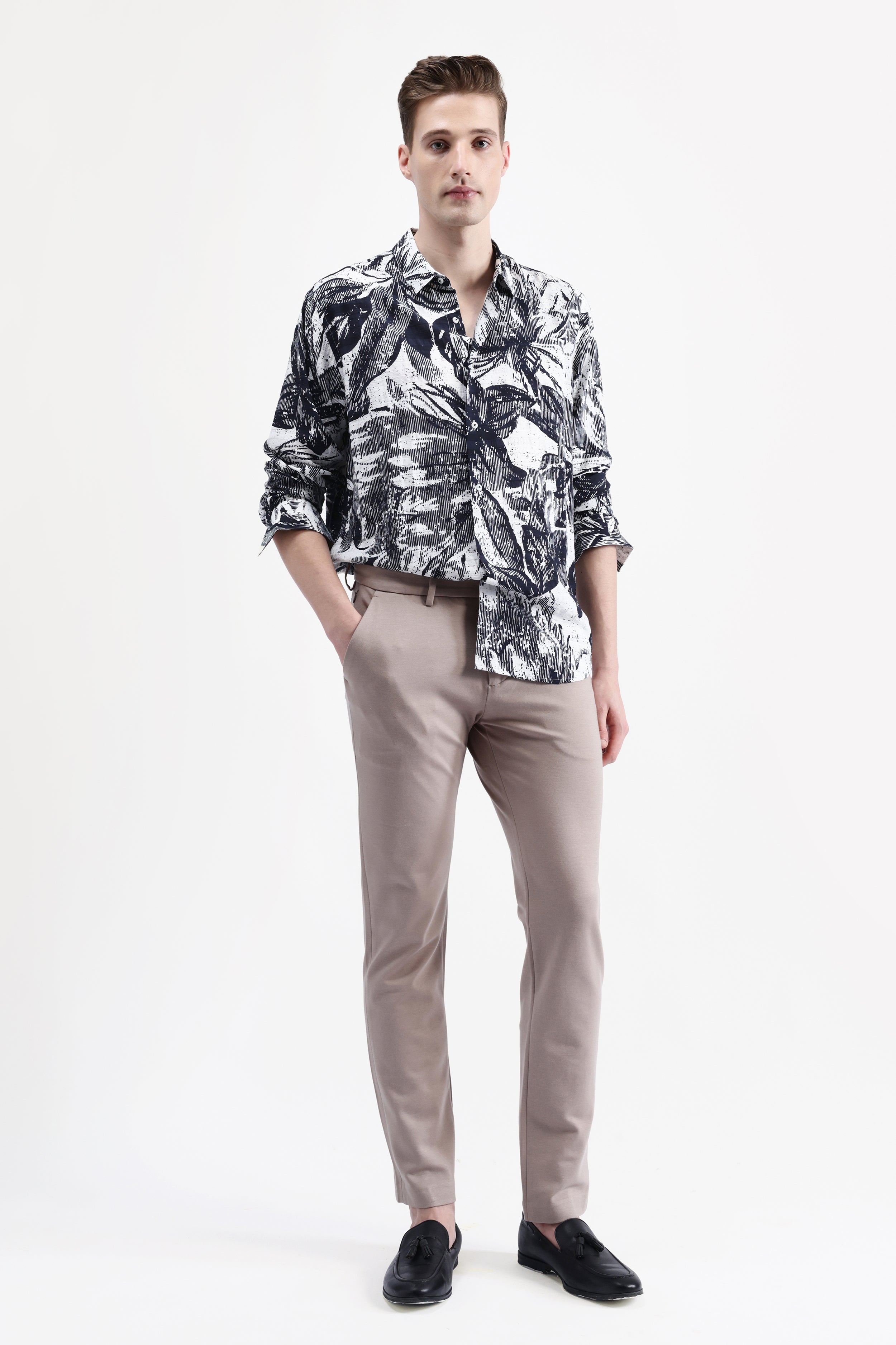ABSTRACT FLORAL PRINT SHIRT