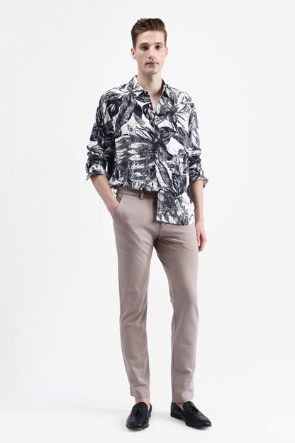 ABSTRACT FLORAL PRINT SHIRT
