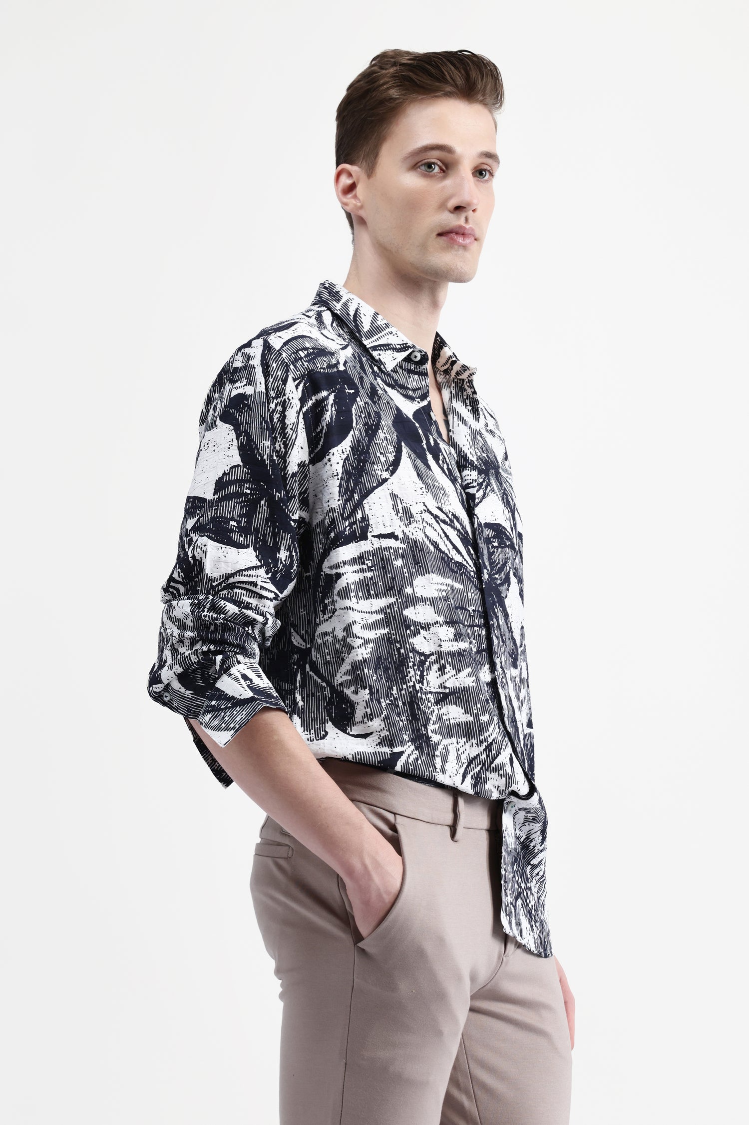 ABSTRACT FLORAL PRINT SHIRT