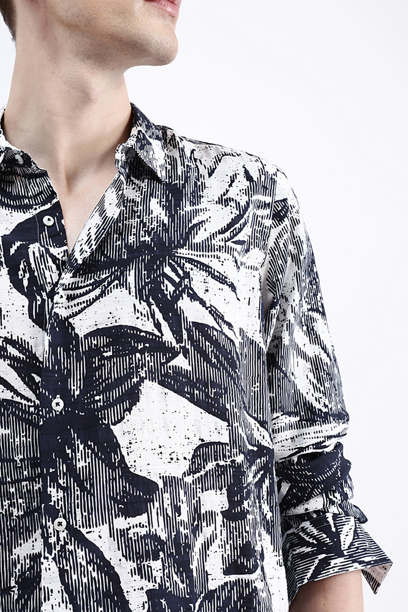 ABSTRACT FLORAL PRINT SHIRT