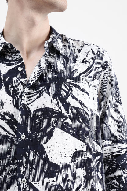 ABSTRACT FLORAL PRINT SHIRT