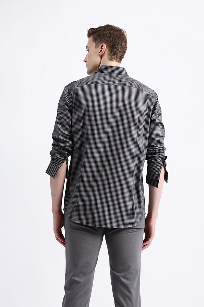 FULL SLEEVES HOUNDSTOOTH SHIRT