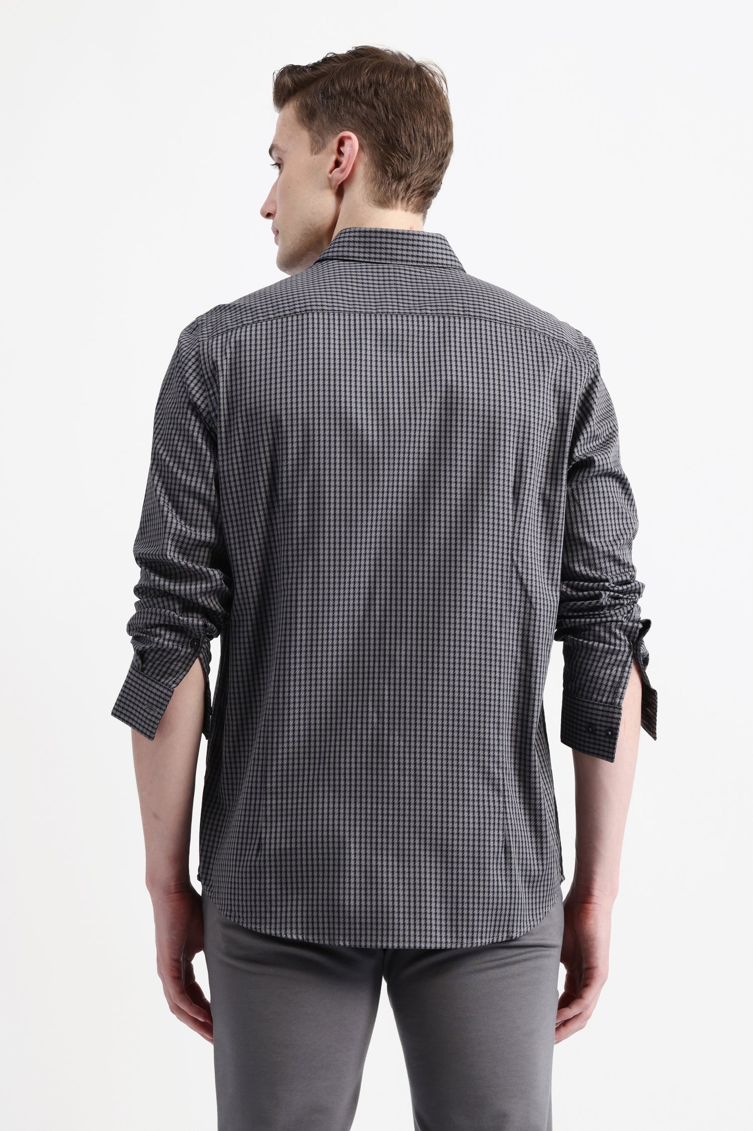 FULL SLEEVES HOUNDSTOOTH SHIRT