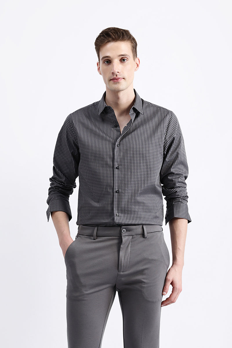FULL SLEEVES HOUNDSTOOTH SHIRT