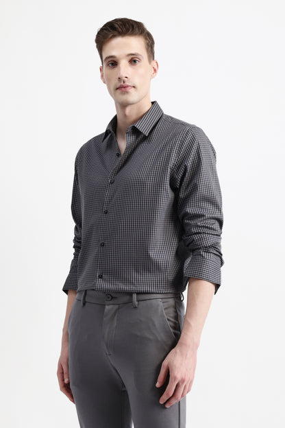 FULL SLEEVES HOUNDSTOOTH SHIRT