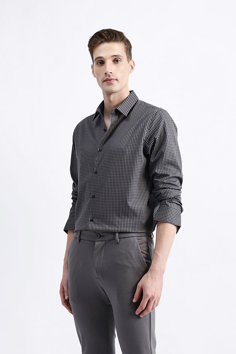 FULL SLEEVES HOUNDSTOOTH SHIRT