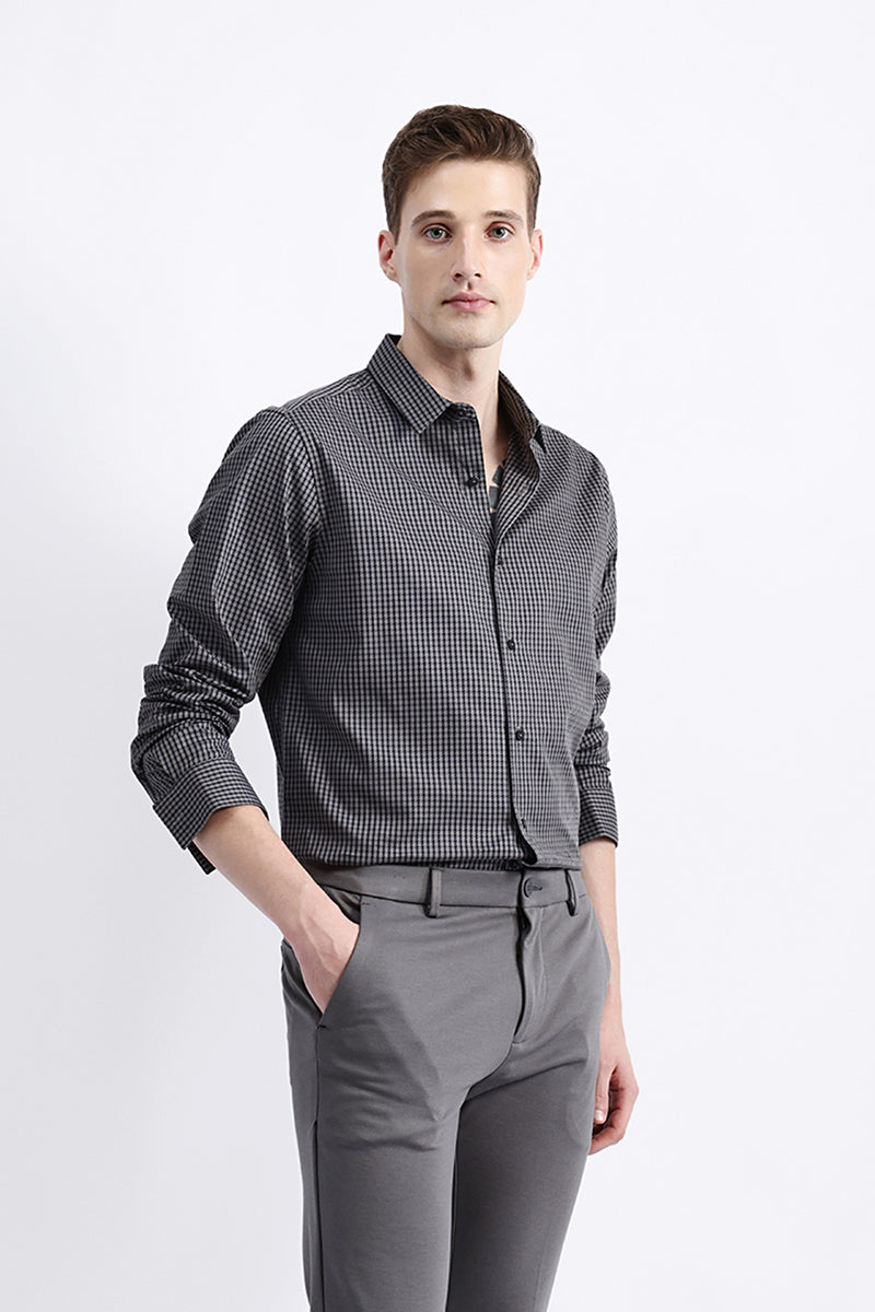 FULL SLEEVES HOUNDSTOOTH SHIRT