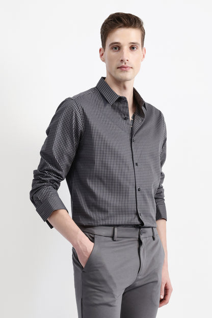 FULL SLEEVES HOUNDSTOOTH SHIRT