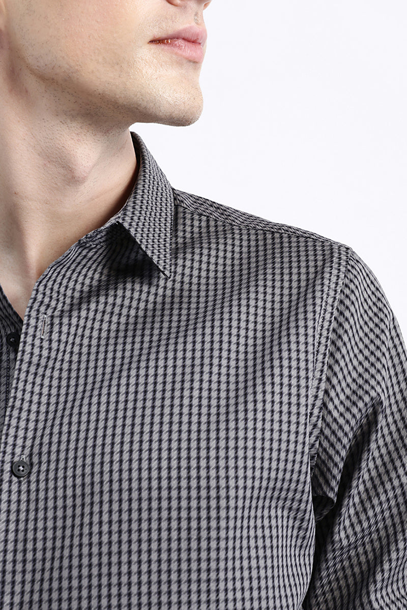 FULL SLEEVES HOUNDSTOOTH SHIRT