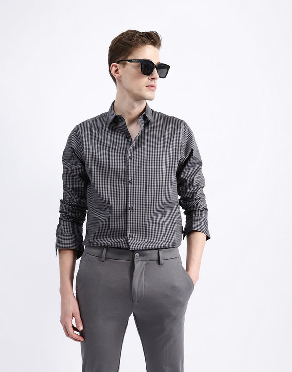 FULL SLEEVES HOUNDSTOOTH SHIRT