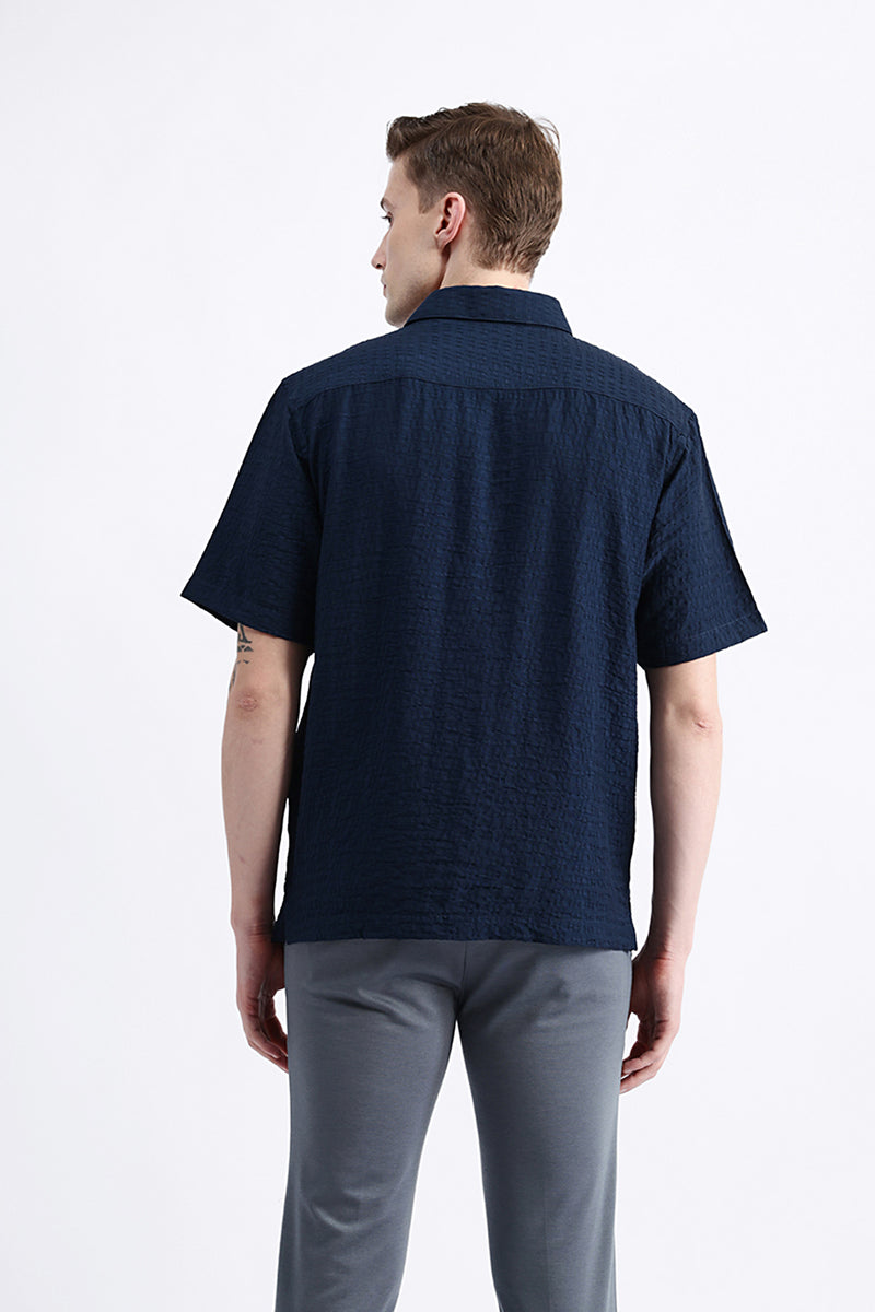HALF SLEEVES TEXURED SHIRT