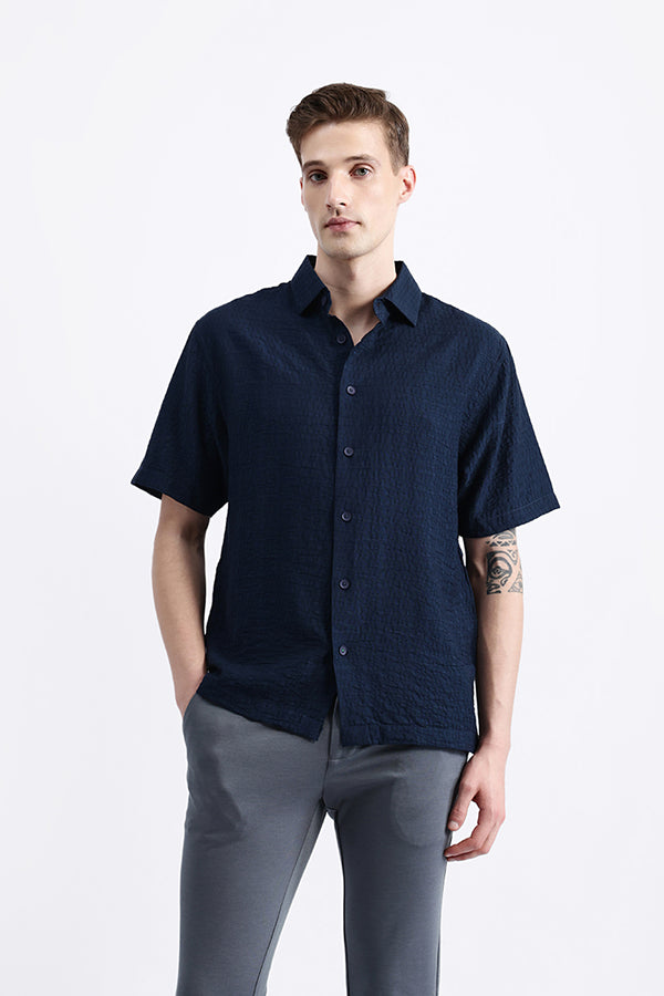 HALF SLEEVES TEXURED SHIRT