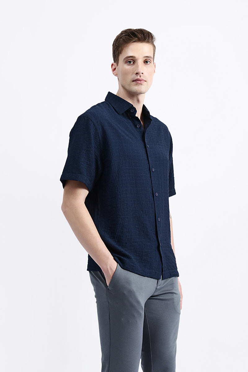 HALF SLEEVES TEXURED SHIRT