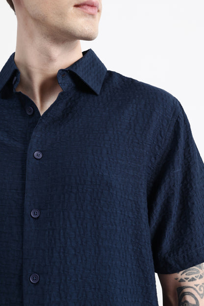 HALF SLEEVES TEXURED SHIRT