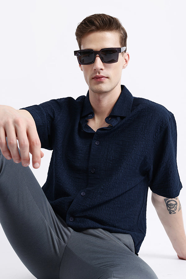 HALF SLEEVES TEXURED SHIRT