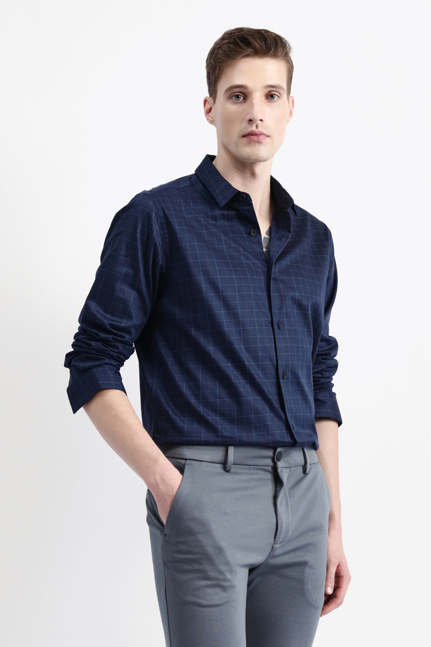 FULL SLEEVES CHECKED SHIRT