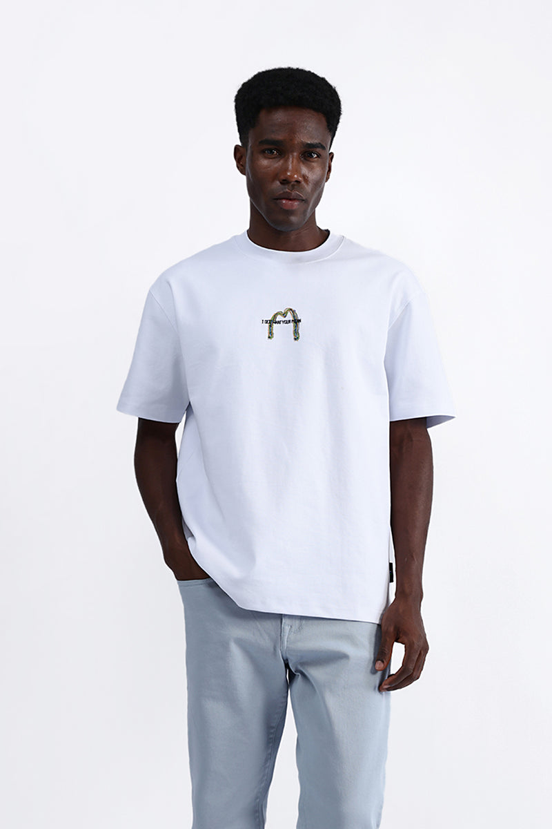 BACK EMBROIDERED OVERSIZE TEE