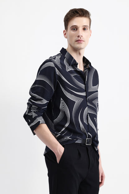 ABSTRACT PRINT FULL SLEEVES SHIRT