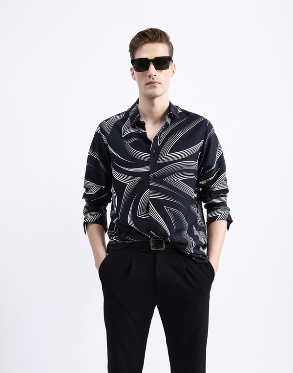 ABSTRACT PRINT FULL SLEEVES SHIRT