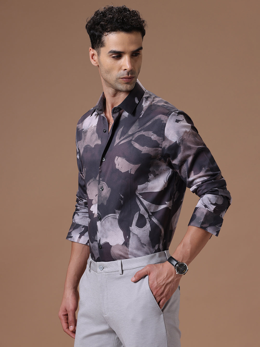 Slim fit Floral print Smart casual wear 100% cotton Full sleeve Shirt