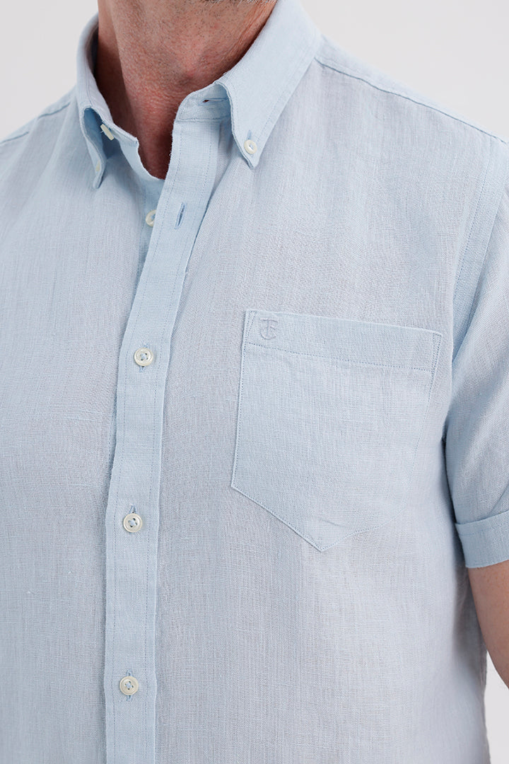AQUA BLUE LINEN SHIRT