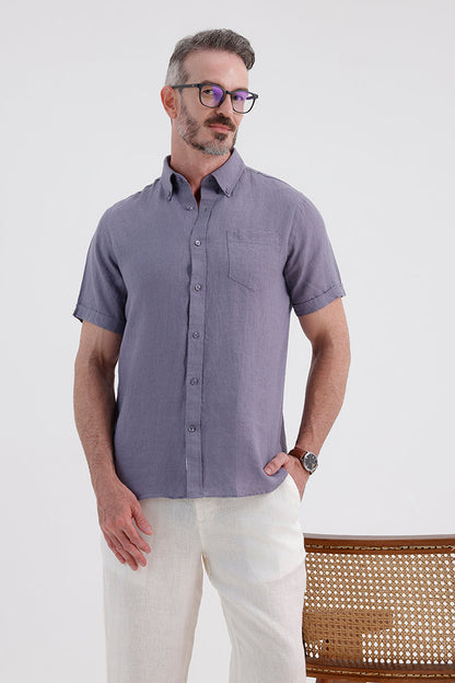 FADED PURPLE LINEN SHIRT