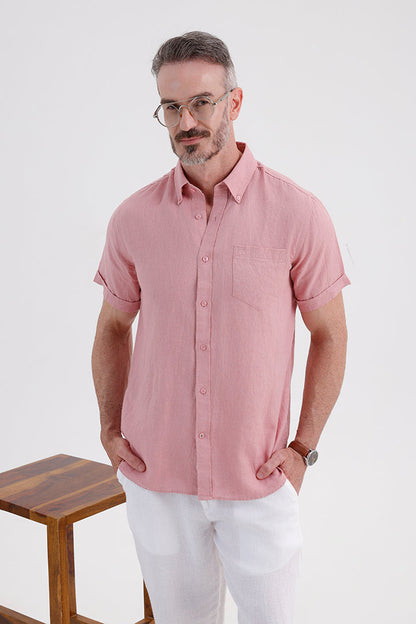 LIGHT PINK LINEN SHIRT