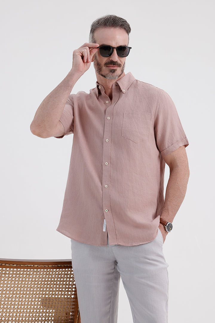 PASTEL PEACH LINEN SHIRT