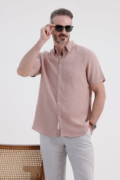 PASTEL PEACH LINEN SHIRT