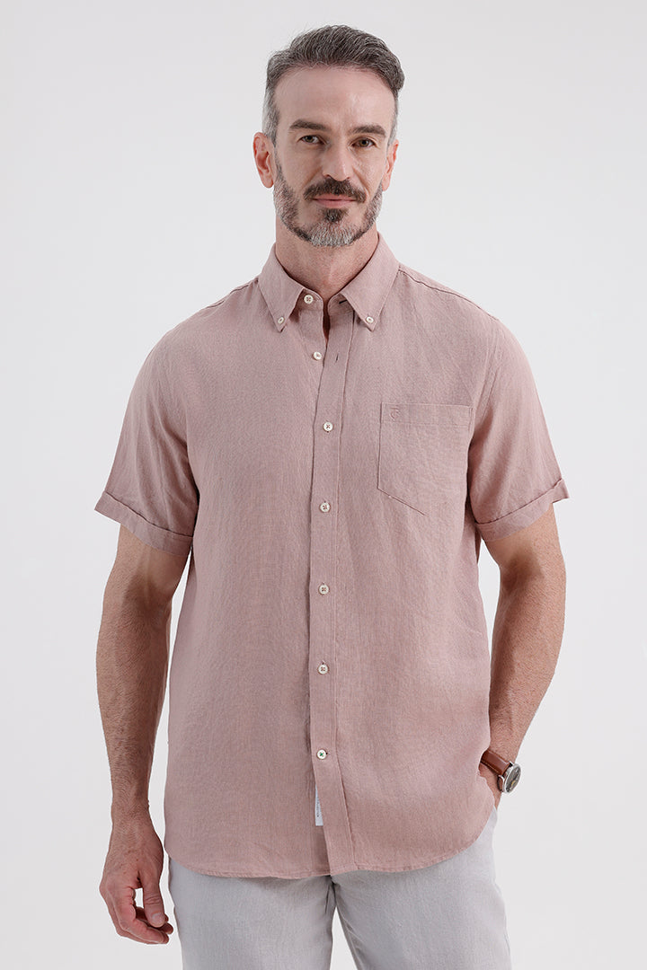 PASTEL PEACH LINEN SHIRT