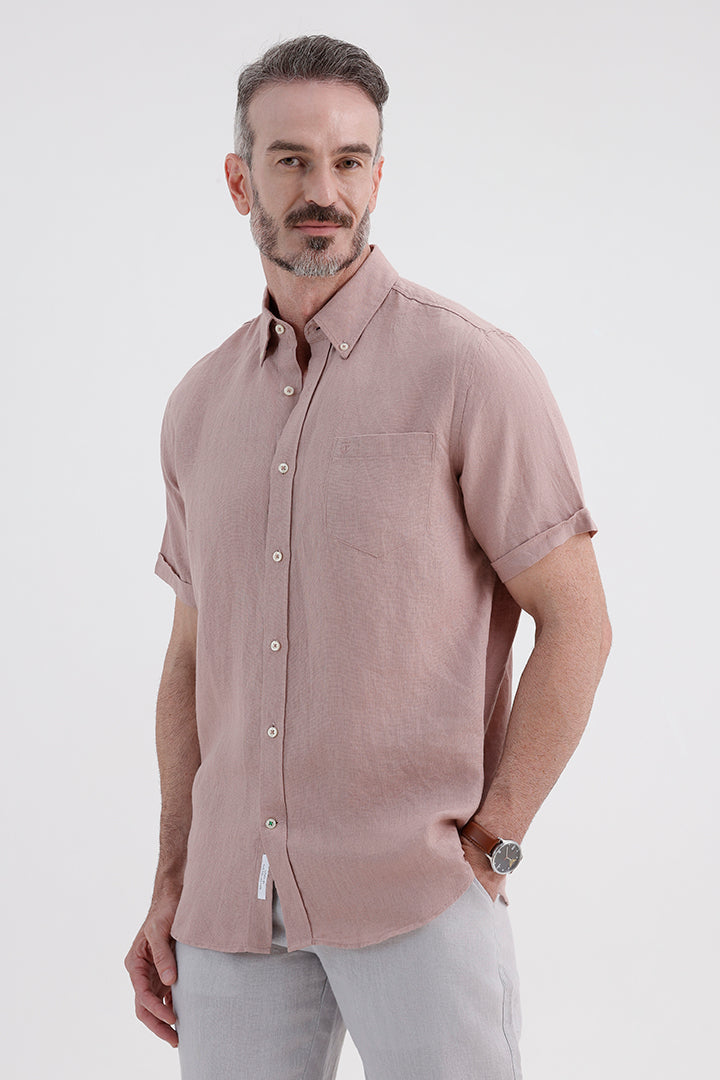 PASTEL PEACH LINEN SHIRT