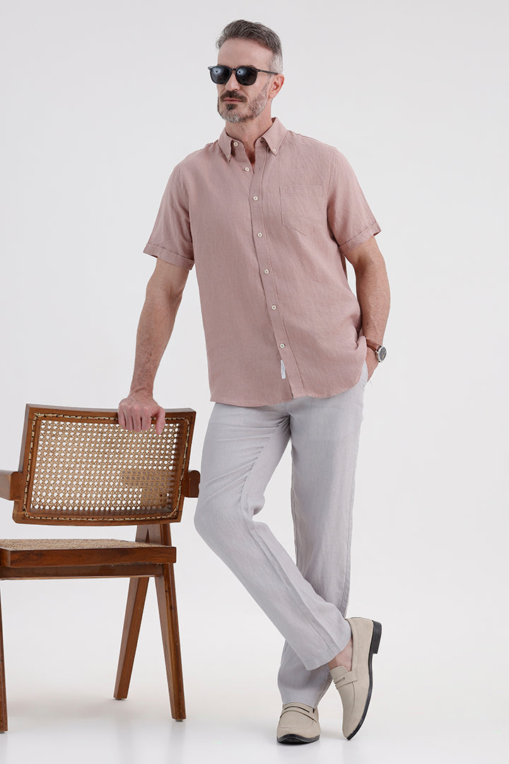PASTEL PEACH LINEN SHIRT
