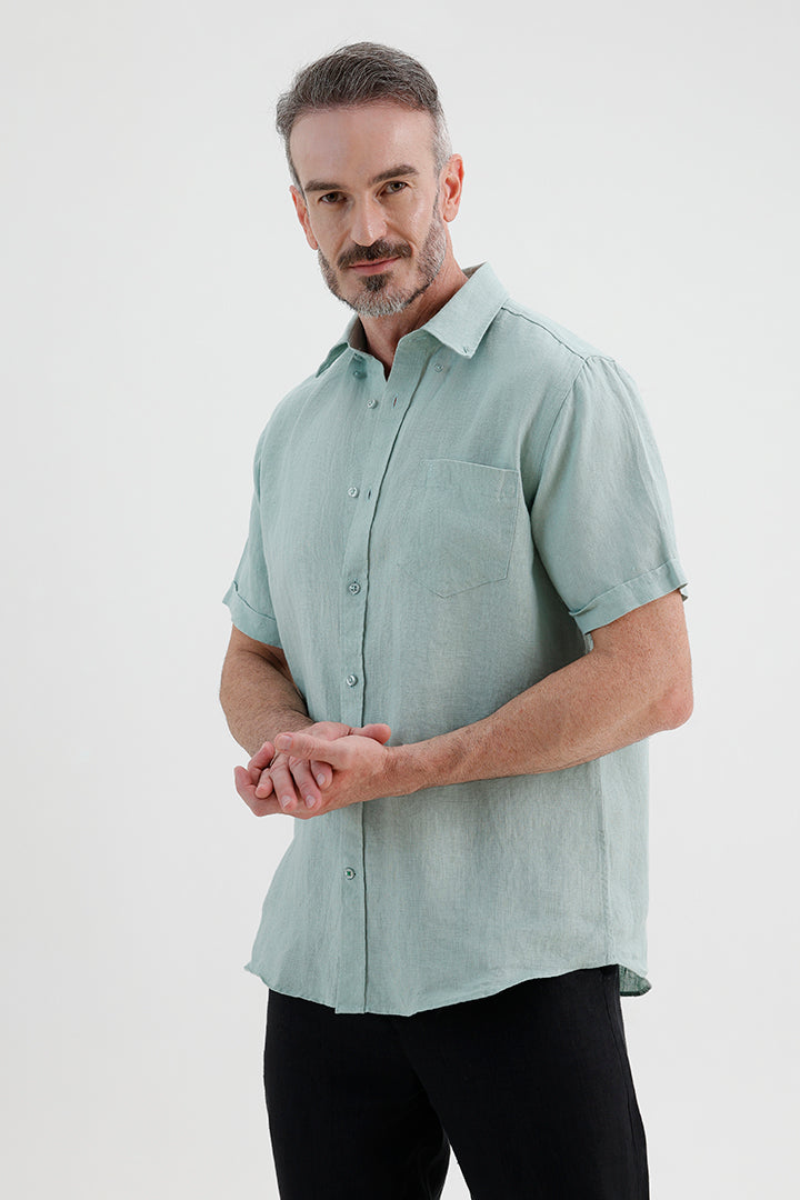 SEAFOAM GREEN  LINEN SHIRT