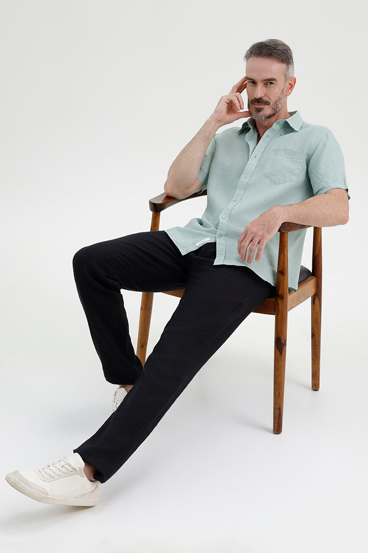 SEAFOAM GREEN  LINEN SHIRT