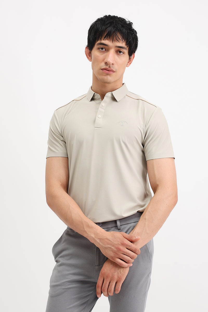 SHOULDER PIPING POLO T-SHIRT