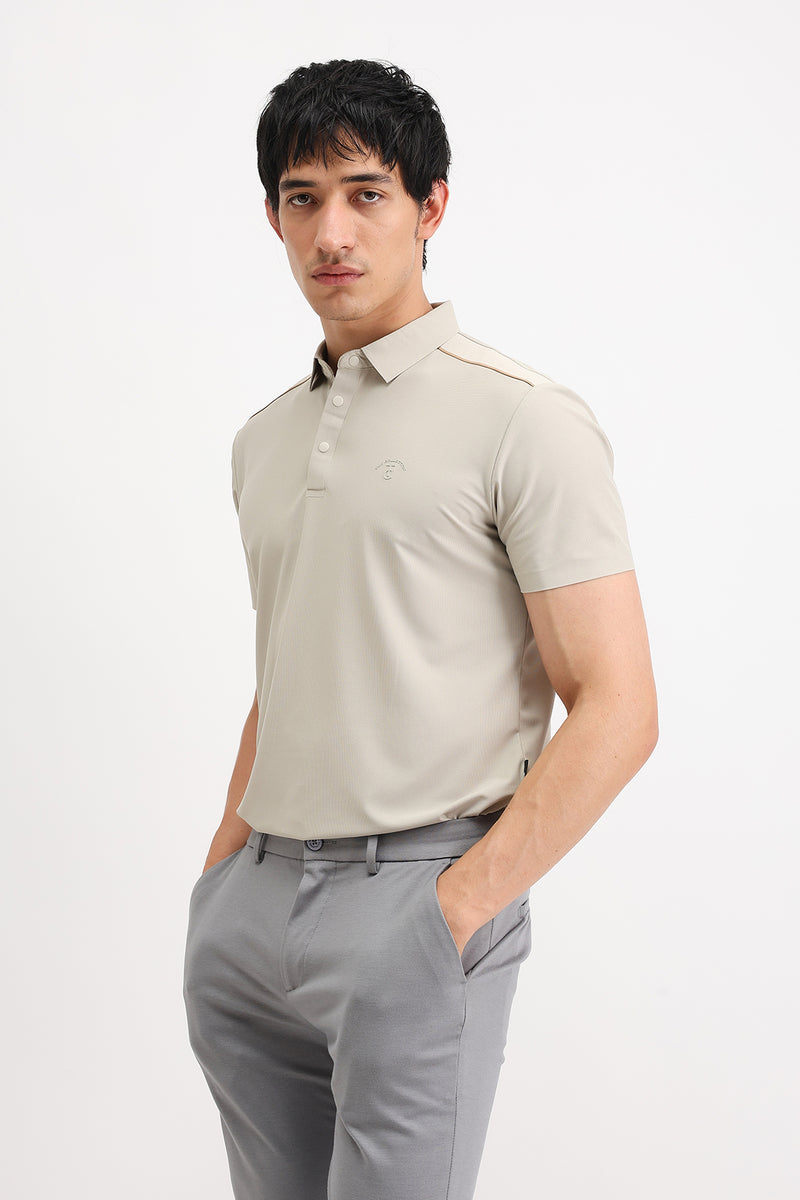 SHOULDER PIPING POLO T-SHIRT