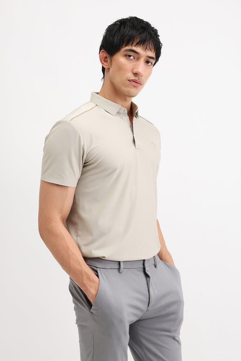 SHOULDER PIPING POLO T-SHIRT