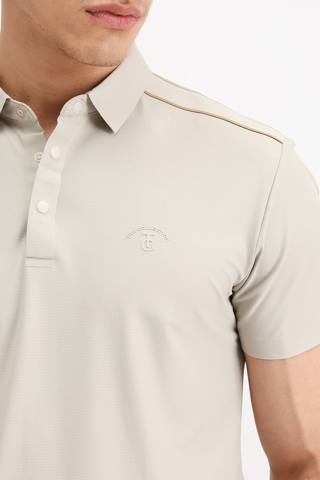 SHOULDER PIPING POLO T-SHIRT