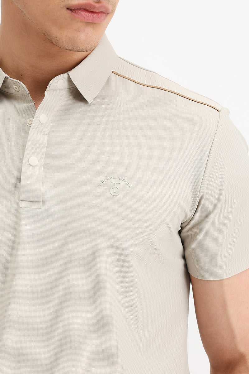 SHOULDER PIPING POLO T-SHIRT