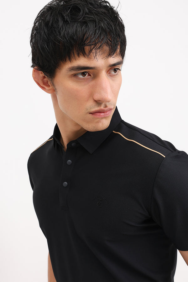 SHOULDER PIPING POLO T-SHIRT