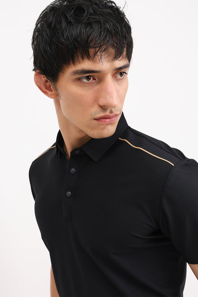 SHOULDER PIPING POLO T-SHIRT